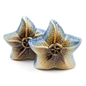 Starfish Salt and‎ Pepper Shakers Ceramic Coastal Kitchen Decor Set